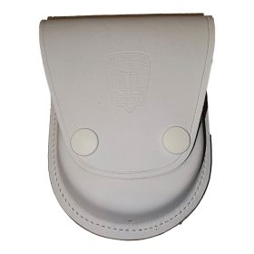   Bilincstok, fehér bőrből Schelli (magyar) zsanéros bilincshez