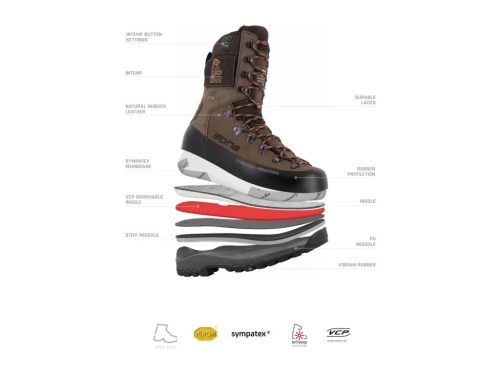 Alpina Hunter Heat fűthető bakancs akkumulátorral, barna